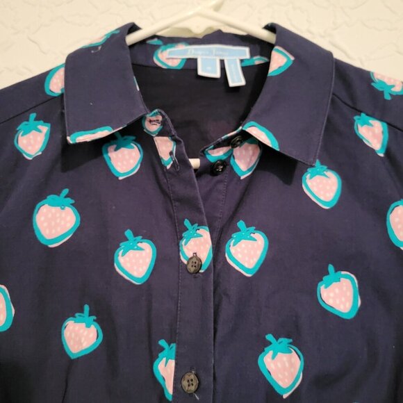 Draper James Navy Strawberry Print Midi Dress - Picture 6 of 16